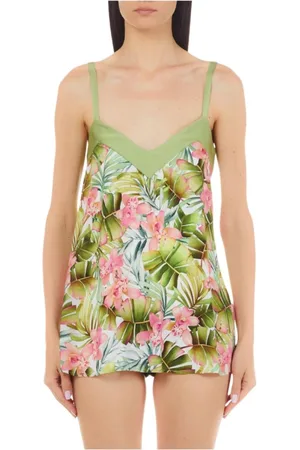 Liu Jo Top, Dame, Flerfarvet, XL, Hvid Jungle Viskose Top