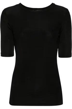 Fabiana Filippi Top, Dame, Sort, S, Uld, Sort Jersey T-shirt til kvinder
