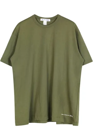 Comme des Garçons Top, Herre, Grøn, L, Bomuld, Grøn Logo Kortærmet Bomuld T-shirt