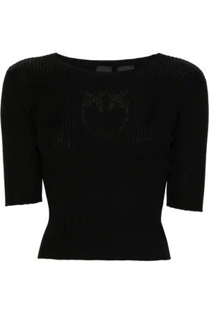 Pinko Top, Dame, Sort, XL, Bomuld, Sort Love Birds Sweater