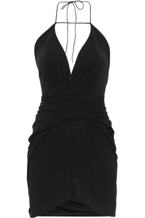 Amazuìn Kjole, Dame, Sort, ONE SIZE, Uld, Sort V-hals Jersey Minikjole