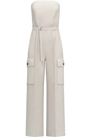 MARELLA Jumpsuits & Playsuits, Dame, Hvid, 2XS, Uld, Hvid Jumpsuit med Struktureret Bustier