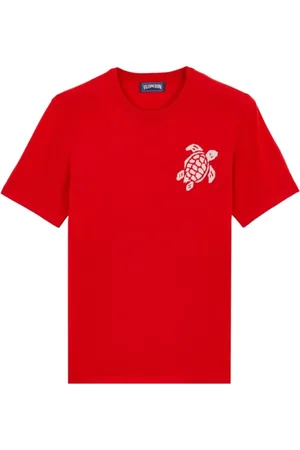 Vilebrequin Top, Herre, Rød, L, Bomuld, Jacquard Turtle T-shirt lavet af bomuld til mænd