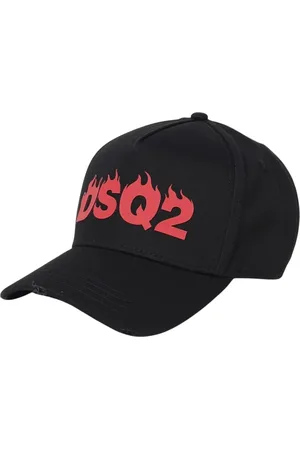 Dsquared2 Tilbehør, Herre, Sort, ONE SIZE, Uld, Flame Logo Baseball Cap Stilfuld Hat