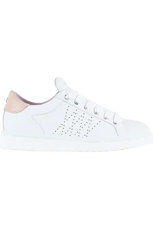 Panchic Sko, Dame, Hvid, 39 EU, Læder, Hvide Sneakers med Pink Detalje