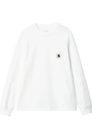 Carhartt Top, Dame, Hvid, S, Bomuld, Hvid LS Lomme T-shirt