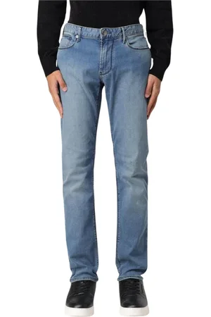 Emporio Armani Jeans, Herre, Blå, W29, Denim, Premium Denim Straight Leg Jeans