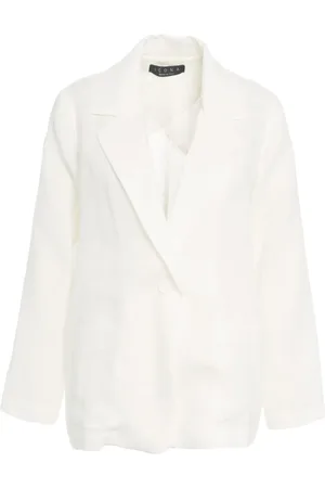 Kaos Jakke, Dame, Hvid, M, Linned, Hvid Linned Blazer Med Revers