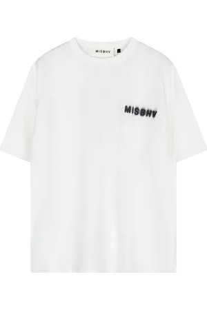 MISBHV Top, Herre, Hvid, XL, Bomuld, Hvid Bomuld Kortærmet Grafisk T-Shirt