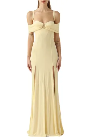 Elisabetta Franchi Kjole, Dame, Gul, S, Uld, Lemonade Lang Elegant Kjole