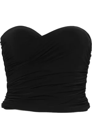 Amazuìn Top, Dame, Sort, ONE SIZE, Uld, Sort Draperet Bustier Top Ss25