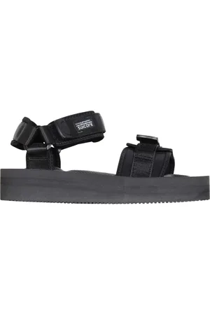 SUICOKE Sko, Herre, Sort, 41 EU, Nylon, Sorte nylon sandaler med rem lukning