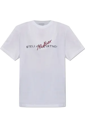 Stella McCartney Top, Dame, Hvid, L, Bomuld, T-shirt med logo
