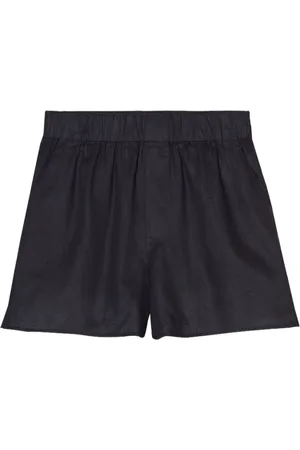 Closed Shorts, Dame, Sort, L, Uld, Sorte Shorts med Bred Ben og Elastik i Taljen