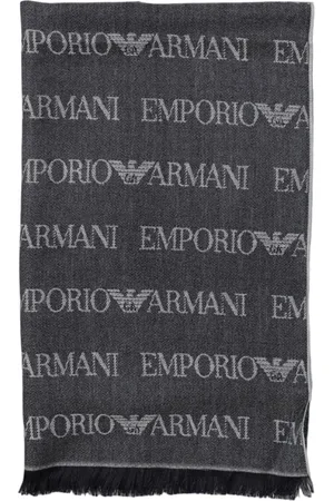 Emporio Armani Tilbehør, unisex, Blå, ONE SIZE, Uld, Blå Tørklæder - Stilfuld Kollektion