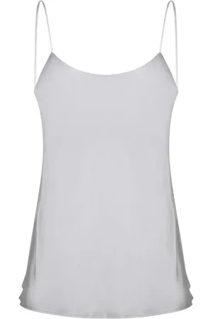 HERNO Top, Dame, Grå, M, Satin, Grå Satin Top med Justerbare Stropper