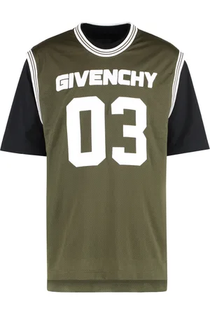 Givenchy Top, Herre, Grøn, M, Bomuld, Ribbet Bomuld Crew-Neck T-shirt