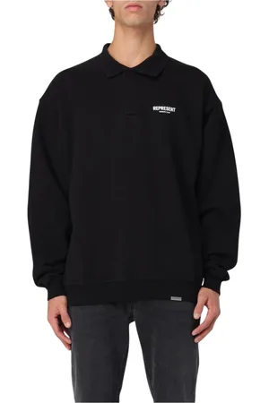 Represent Sweathshirts & Hoodies, Herre, Sort, M, Bomuld, Sort Polo Krave Sweatshirt