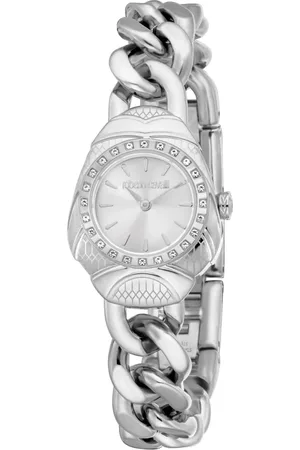 Roberto Cavalli Tilbehør, Dame, Grå, ONE SIZE, Elegant Quartz Analog Dameur
