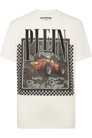 Philipp Plein Top, Herre, Hvid, XL, Bomuld, Afslappet Bomuld T-Shirt