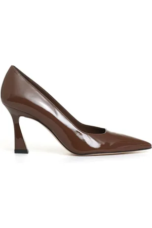 Stuart Weitzman Sko, Dame, Brun, 36 EU, Læder, Brun Patent Læder Pumps Sko
