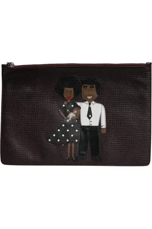 Dolce & Gabbana Taske, Dame, Brun, ONE SIZE, Læder, Herre Embellished Clutch Pouch Taske