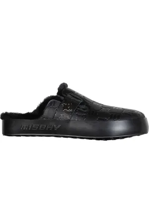 MISBHV Sko, Dame, Sort, 37 EU, Læder, Præget læder slip-on slide sandal
