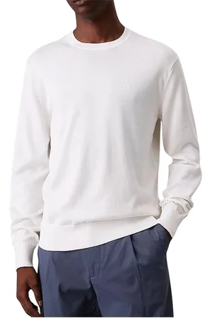 Calvin Klein Top, Herre, Hvid, S, Supima Cotton Crewneck Sweater