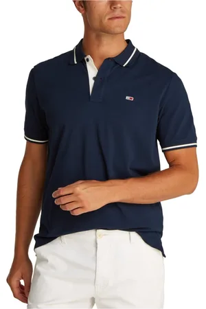 Tommy Hilfiger Top, Herre, Blå, XL, Bomuld, Raffineret Polo med Kontrastdetaljer