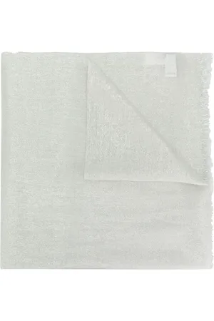 Brunello Cucinelli Tilbehør, Dame, Grå, ONE SIZE, Metallic Frayed Scarf i Grå