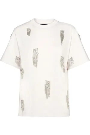 Philipp Plein Top, Dame, Hvid, L, Bomuld, Afslappet Bomuld T-Shirt