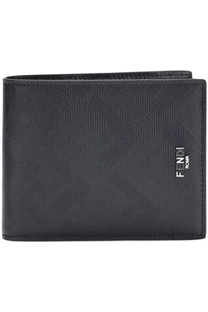 Fendi Tilbehør, Herre, Sort, ONE SIZE, Læder, Præget FF Motif Bifold Pung