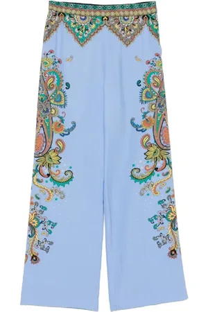 Etro Bukser, Dame, Flerfarvet, 2XS, Silkeblandede elegante bukser