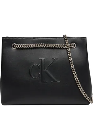 Calvin Klein Taske, Dame, Sort, ONE SIZE, Uld, Elegant Chain Skuldertaske