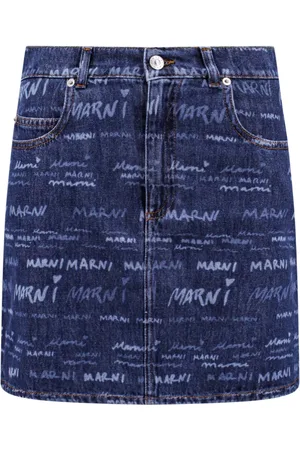 Marni Nederdel, Dame, Blå, XS, Denim, Blå Denim Nederdel Aw23