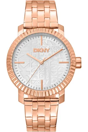 DKNY Tilbehør, Dame, Gul, ONE SIZE, Elegant Quartz Analog Watch with Deployant Clasp