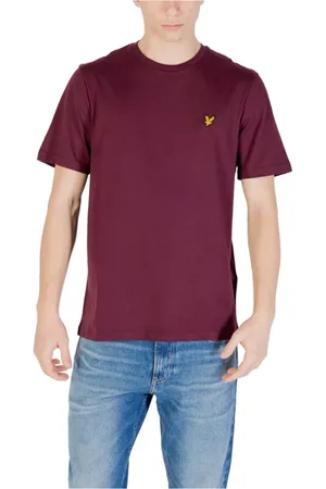 Lyle & Scott Top, Herre, Lilla, S, Bomuld, Bordeaux Bomuld T-shirt