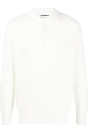 Brunello Cucinelli Top, Herre, Hvid, L, Bomuld, Hvid Bomuld Strik Frakke