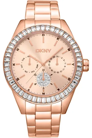 DKNY Tilbehør, Dame, Gul, ONE SIZE, Uld, Elegant Quartz Chronograph Steel Watch
