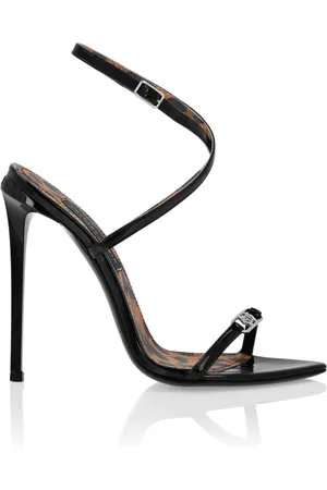 Philipp Plein Sko, Dame, Sort, 40 EU, Uld, Stilfulde Sommer Sandaler