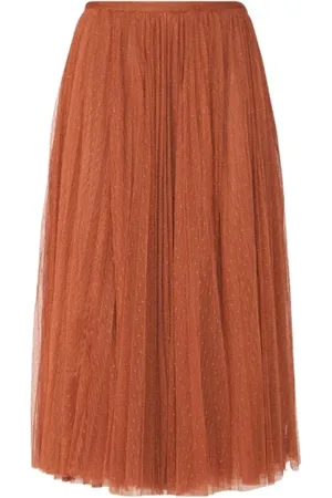 Serafini Nederdel, Dame, Brun, S, Polyester, Brun Flæse Nederdel Klassisk Stil
