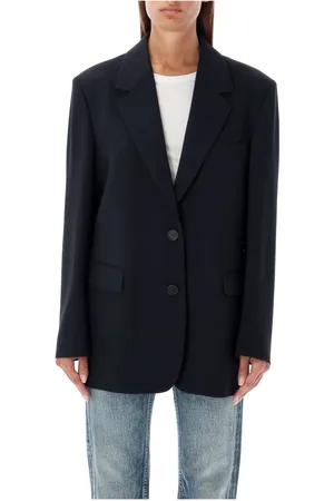 Golden Goose Jakke, Dame, Blå, S, Uld, Poplar Night Single Breast Blazer