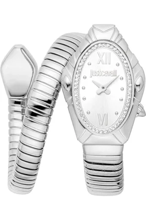 Roberto Cavalli Tilbehør, Dame, Grå, ONE SIZE, Elegant Kvarts Analog Dameur