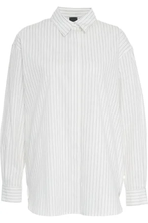 Pinko Bluser & Skjorter, Dame, Hvid, S, Stribet Oversized Skjorte Hvid