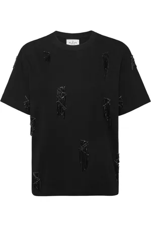 Philipp Plein Top, Dame, Sort, XL, Bomuld, Afslappet Bomuld T-Shirt