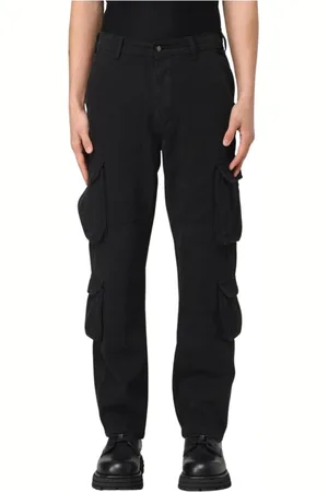 AMISH Jeans, Herre, Sort, XS, Grønne Cargo Bukser MultiPocket Design