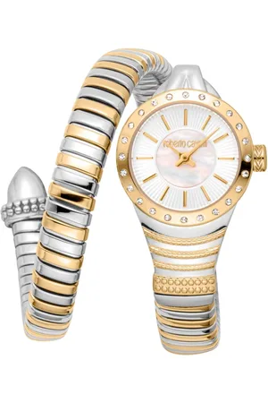 Roberto Cavalli Tilbehør, Dame, Grå, ONE SIZE, Elegant Quartz Analog Steel Watch