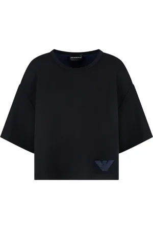 Emporio Armani Top, Dame, Blå, M, Viskose Polyamid Elastan Cupro Stof