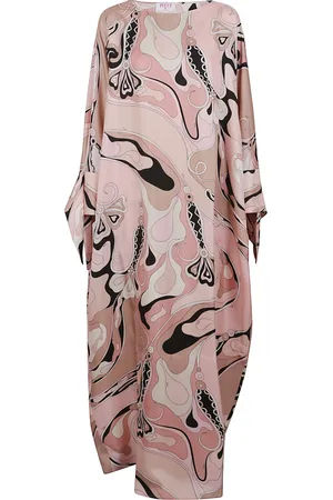 Emilio Pucci Kjole, Dame, Flerfarvet, ONE SIZE, Elegant Silkekjole Nude Neutrals