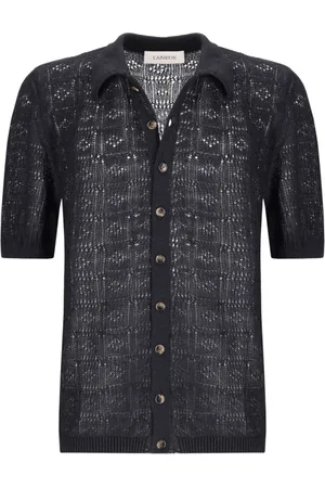 LANEUS Strik, Herre, Sort, S, Bomuld, Sort Linned Bomuld T-shirt Stilfuld Alsidig